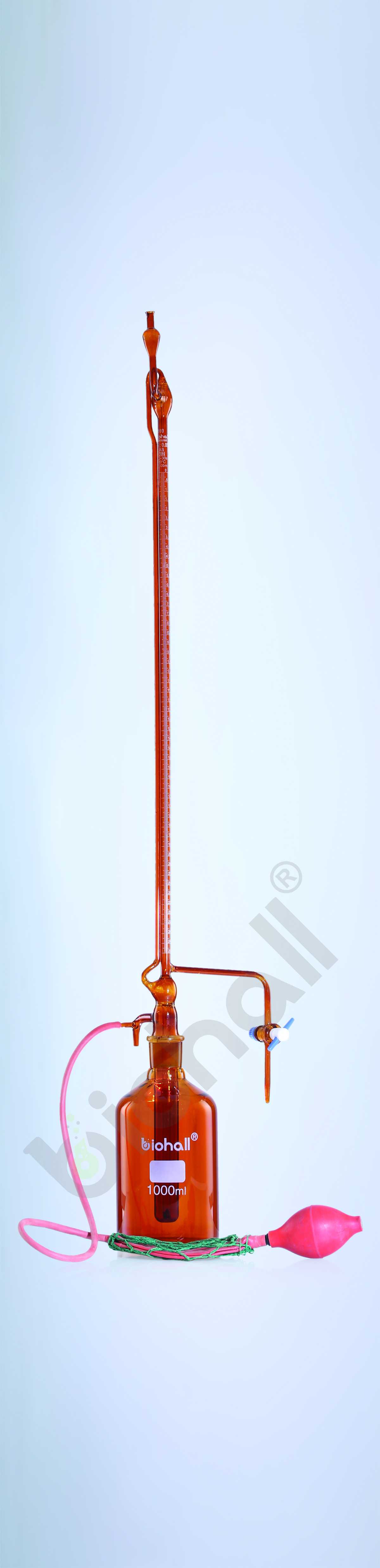 Automatic Burette With PTFE Stopcock, Class-B (Amber Glass)